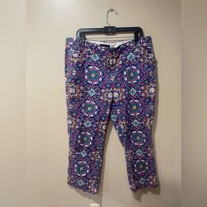 Lands' End Multicolor Patterned Straight Leg Pants
